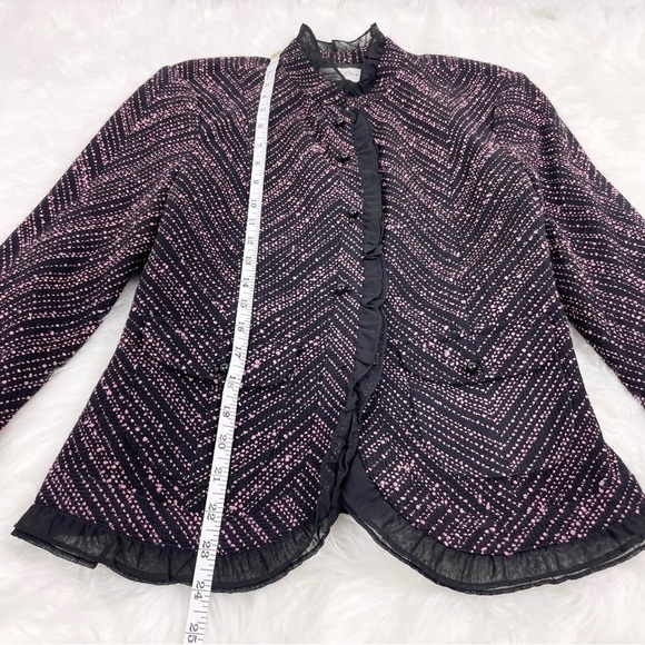 VINTAGE Vanity Fair Tweed Skirt Suit Pink And Black - Picture 6 of 16